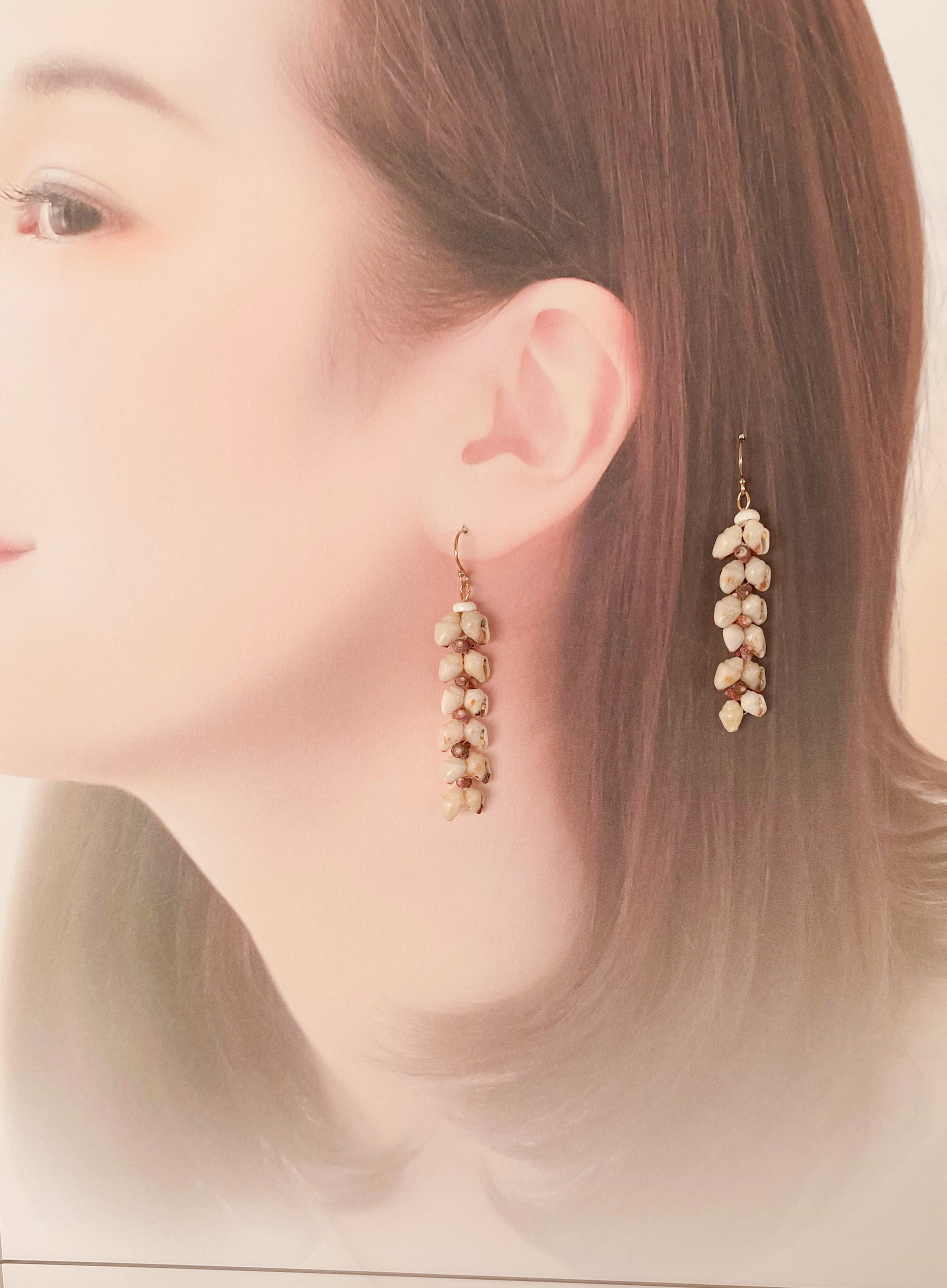 【希少】ニイハウシェルピアス カヘレラニ バーガンディ ニイハウシェルアクセサリー とは(その壱) - Nanamua.com